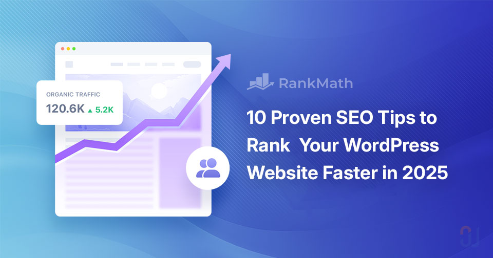 Rank Math SEO dashboard showing improved WordPress rankings in 2025